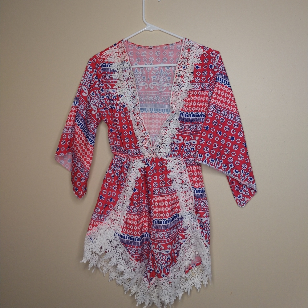 July American Red White Blue Romper